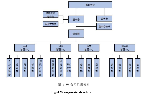 图 4 W 公司组织架构 