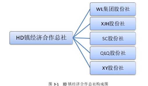 图 3-1  HD 镇经济合作总社构成图