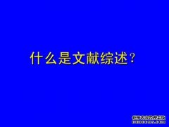 开题报告中文献综述的作用