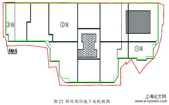 图 22 研究项目地下室轮廓图