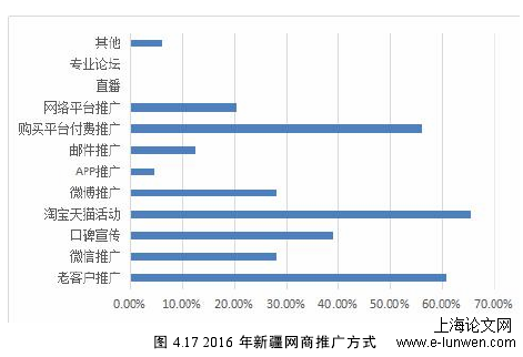 图 4.17 2016 年新疆网商推广方式