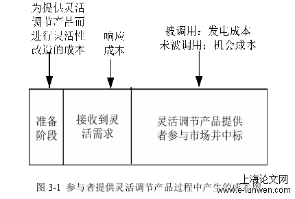 图 3-1 参与者提供灵活调节产品过程中产生的成本图