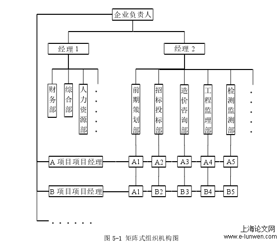 图 5-1 矩阵式组织机构图