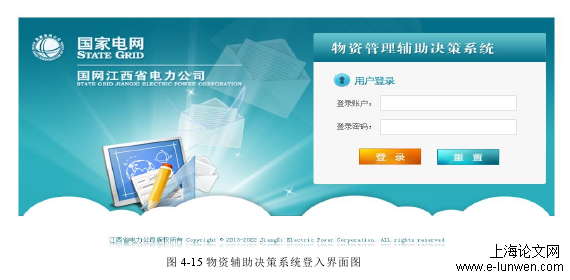 图 4-15 物资辅助决策系统登入界面图