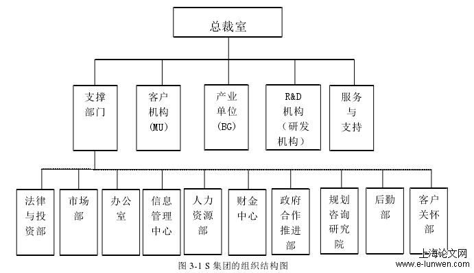 图 3-1 S 集团的组织结构图 