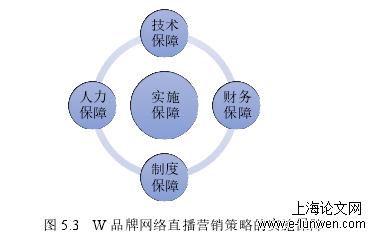 图 5.3   W 品牌网络直播营销策略的实施保障 